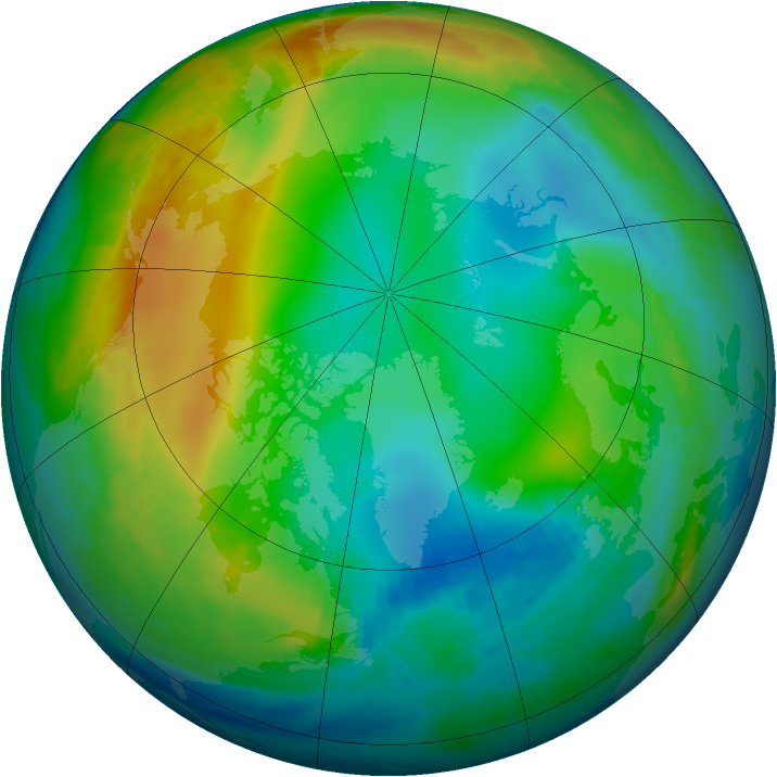 Arctic ozone map for 17 December 1999